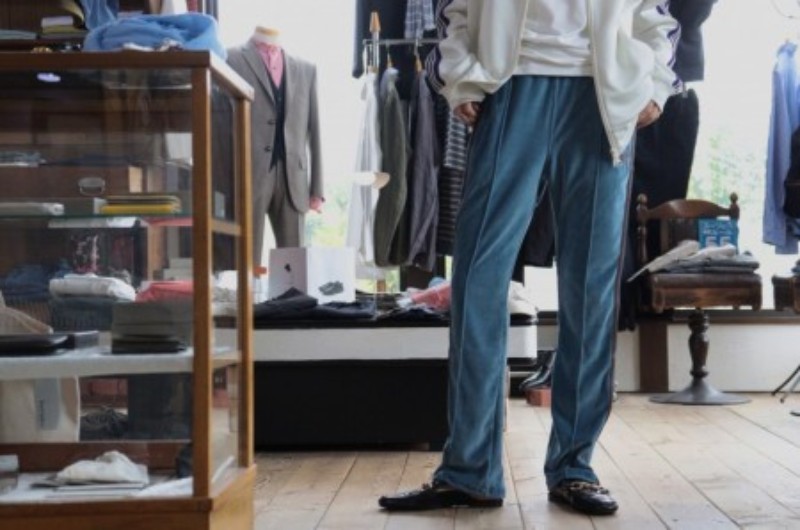 ベロア　ナロー　XL ブルー　グレー　ニードルス　ニードルズ NEEDLES/ニードルズ】Narrow Track Pant - C/PE Velour - 2023SS