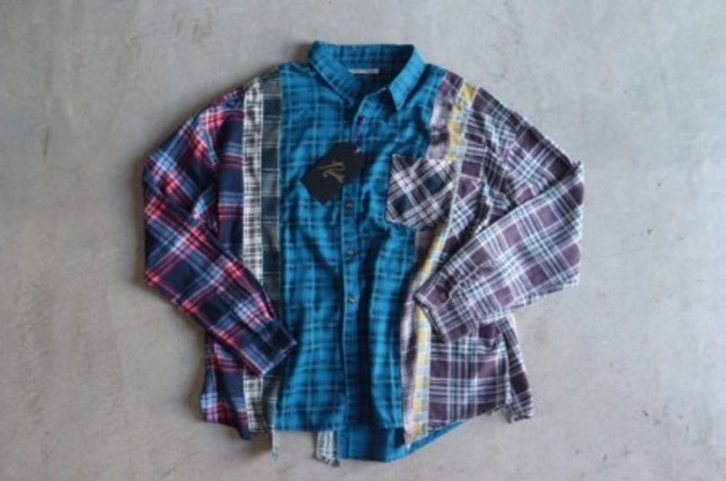 REBUILD BY NEEDLES Flannel Shirt->7 Cuts Wide Shir | セレクト