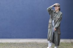 upper hights アッパーハイツ THE U-65L ロングシャツワンピース ARMY