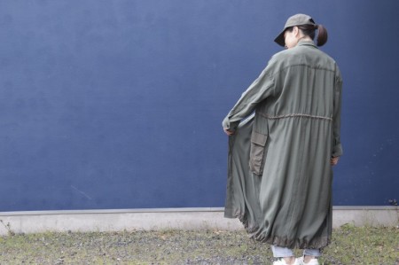 upper hights アッパーハイツ THE U-65L ロングシャツワンピース ARMY