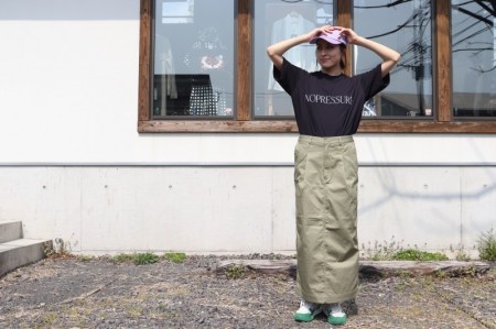 upper hights アッパーハイツ THE OFFICER SKIRT チノスカート ARMY