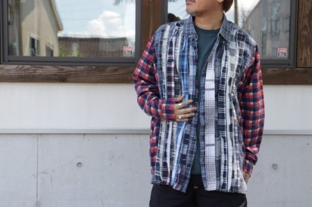 REBUILD BY NEEDLES ニードルス Flannel Ribbon Wid Shirt