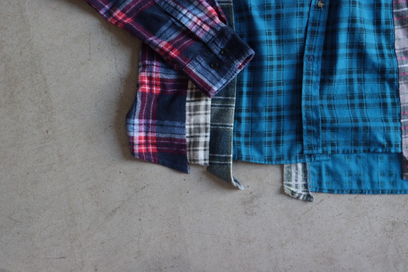 REBUILD BY NEEDLES Flannel Shirt->7 Cuts Wide Shir