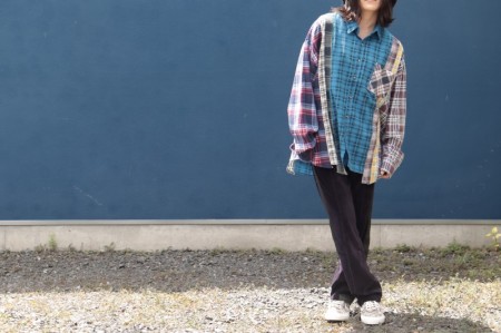 REBUILD BY NEEDLES Flannel Shirt->7 Cuts Wide Shir